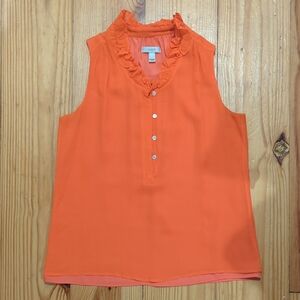 J. Crew 100% Silk Orange Sleeveless Top